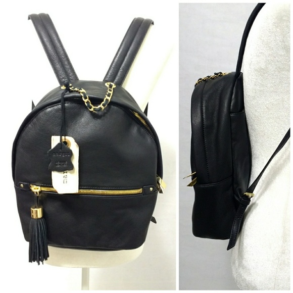 Margot Handbags - NWT Margot Leather Black Backpack